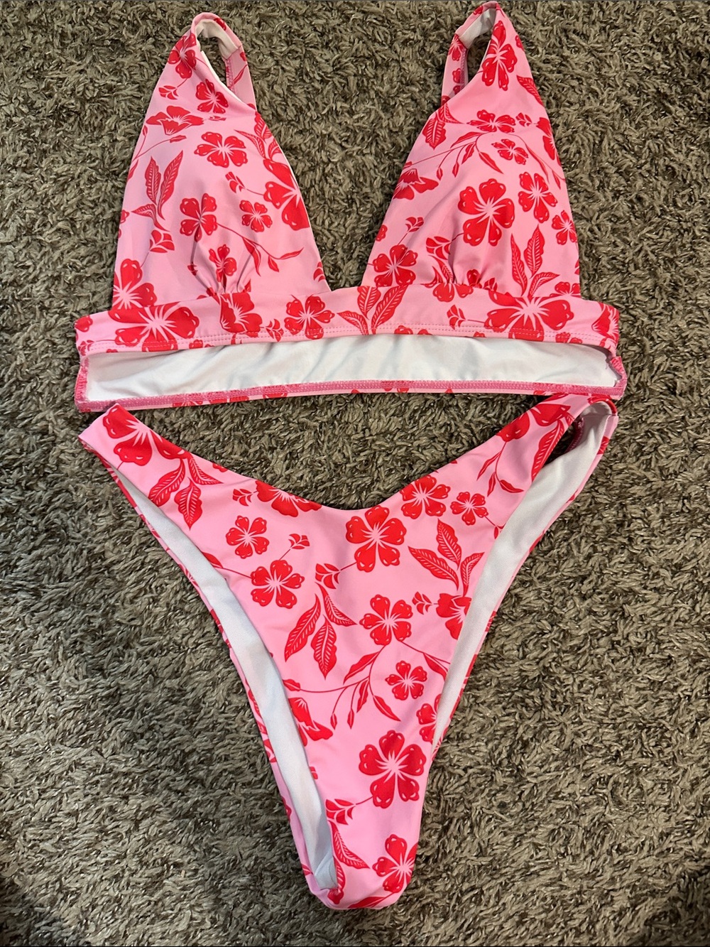 Pink & Red Floral Bikini Set 8